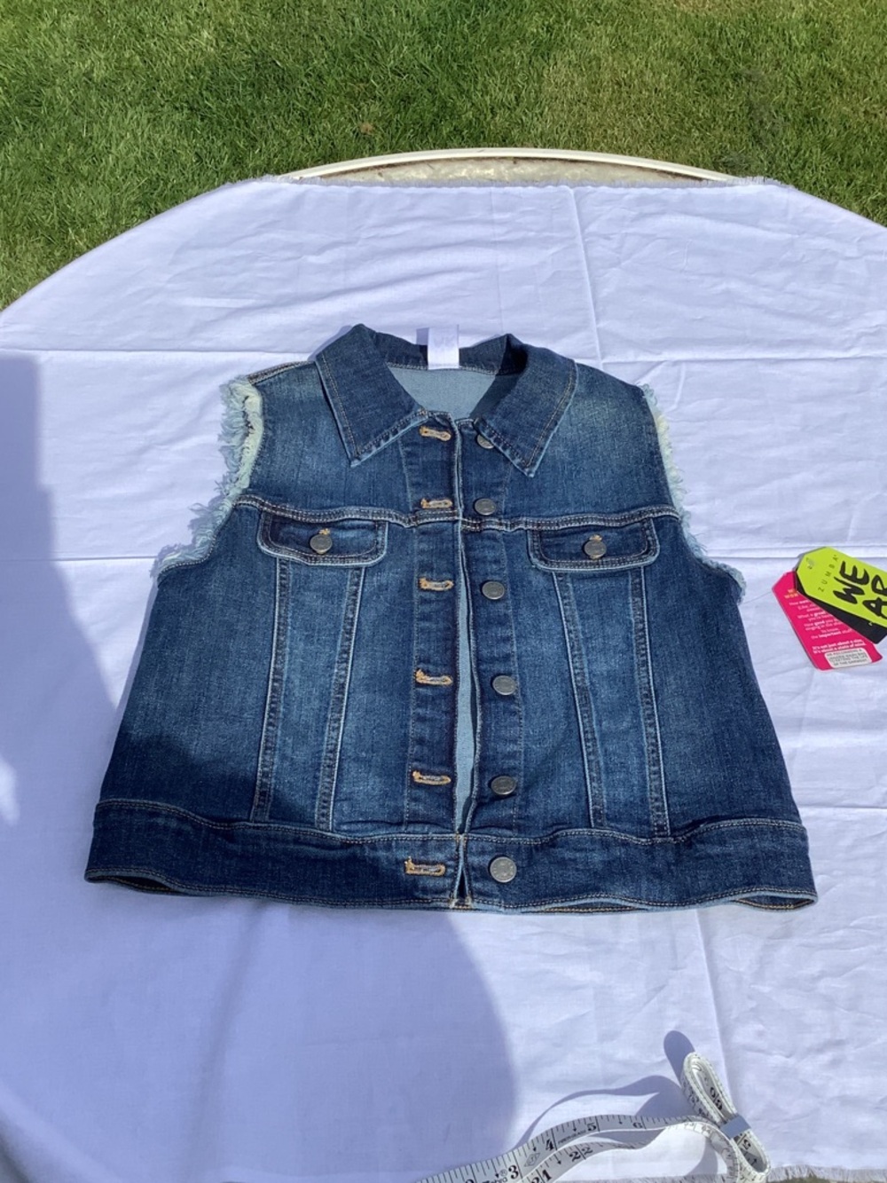Zumba Fitness Dark Blue Denim Sleeveless Jean Jacket